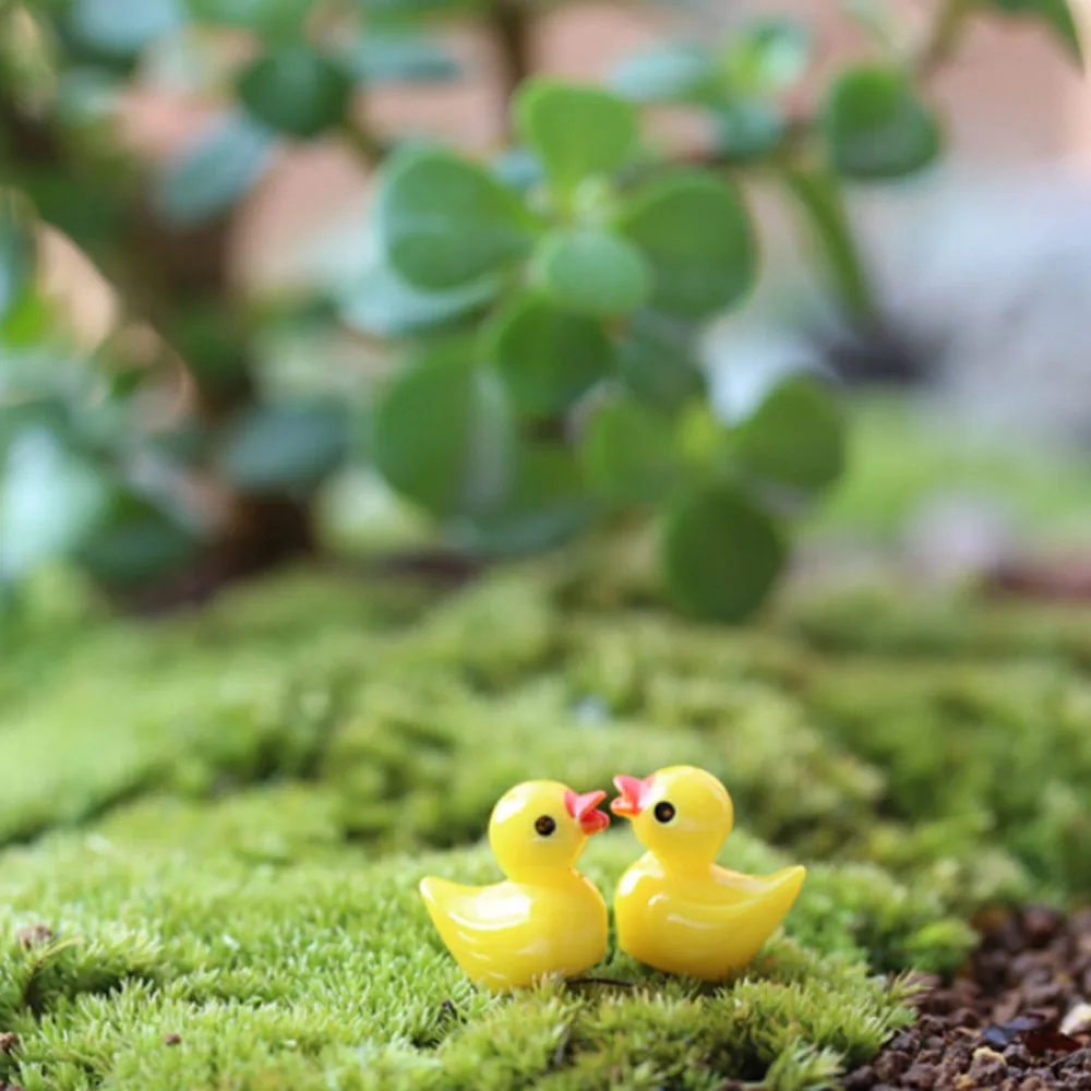 

10Pcs Miniature Dollhouse Fairy Garden Mini cute little yellow duck Resin Crafts For Home plants Decoration