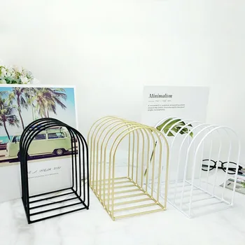 

Office Magazine Racks Nordic Arc simple wrought iron desktop storage rack shelf file Bookend rack Stationery Organizer Hold
