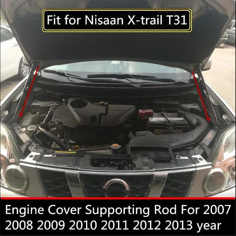 

Engine Cover Auto Boot Ascensor de apoyo Gas Struts Spring Fit For Nissan X-Trail T31 2007 2008 2009 2010 2011 2012 2013 2Pcs