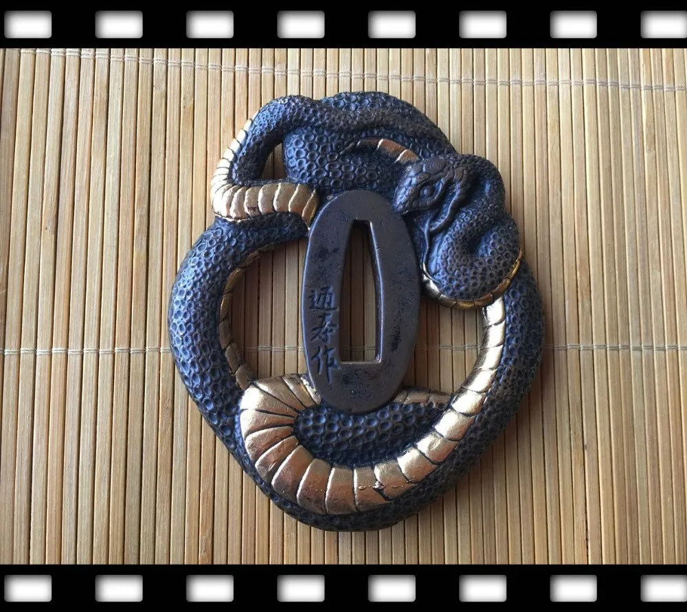 Японский меч самурая/Аксессуары для катаны медь Цуба W/ Snake Design|sword sword|swords samuraisword