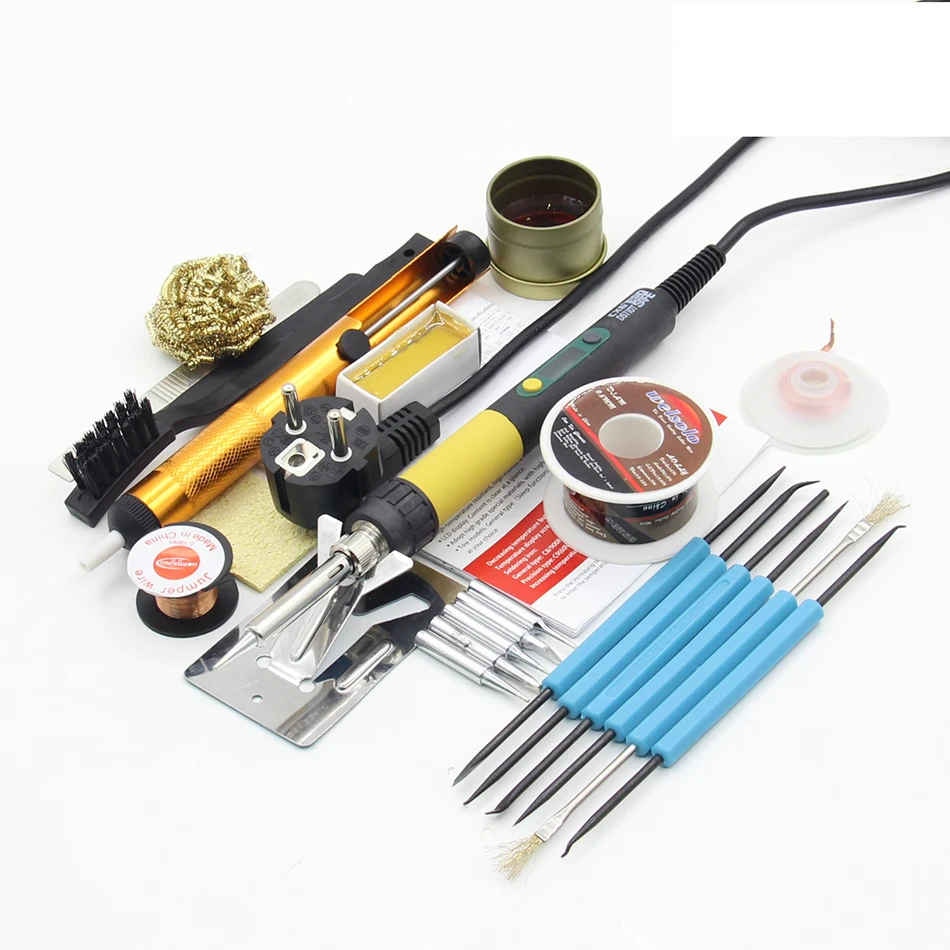 

CXG DS110T electric soldering iron 220V 110W rework soldering station welding tools temperature adjust soldering iron 900M tips