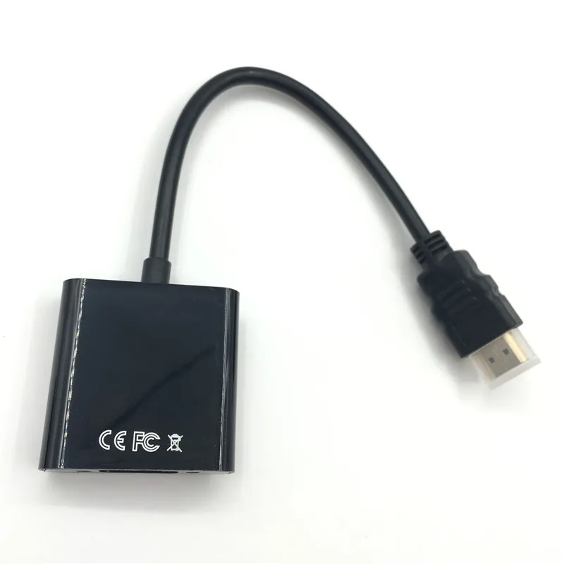 HDMI в VGA адаптер мужской в Famale конвертер адаптер 1080P цифро-аналоговый видео аудио для ПК ноутбук планшет Видео Аудио для ПК - Цвет: Black no Audio