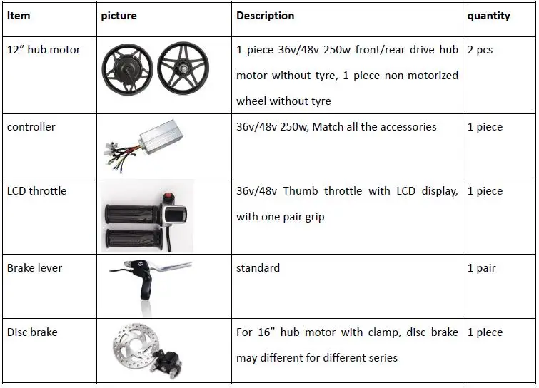 Discount Front Drive Rear Drive 12" Hub Motor Wheel Kit For  Electric Folding Bike DIY Electric Folding Scooter DIY 1