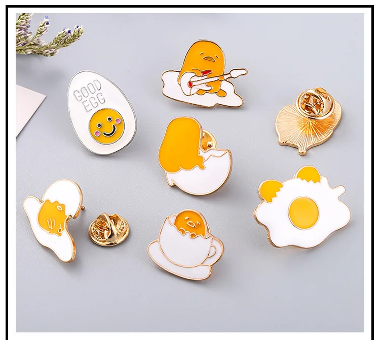 

Personality Creativity Lazy egg shape drop oil brooch alloy badge corsage lady brooch jewelry