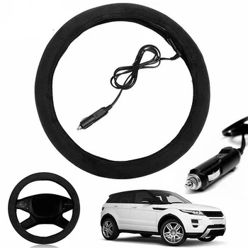 

38cm 12V Car Electric Heated Heating Steering Wheel Covers Warmer Winter Universal Car Steering Wheel Cover