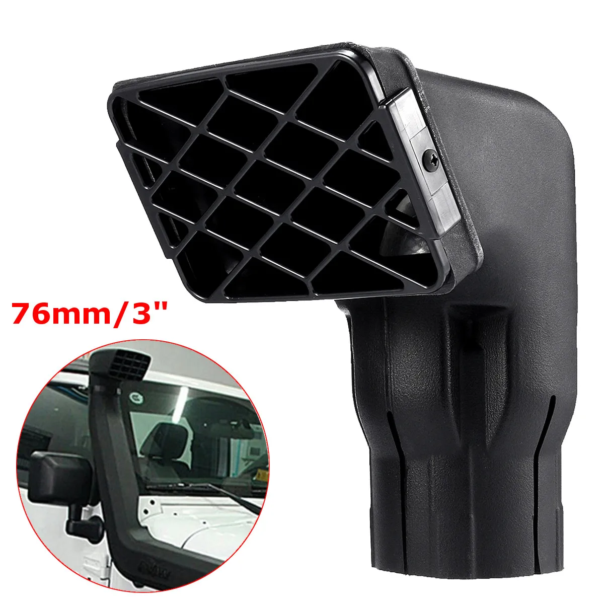 

Black Car Air Intake Ram Fit Off Road Replacement Mudding Snorkel Head Air Intake Ram For Landcruiser VDJ76/VDJ78/VDJ79 New