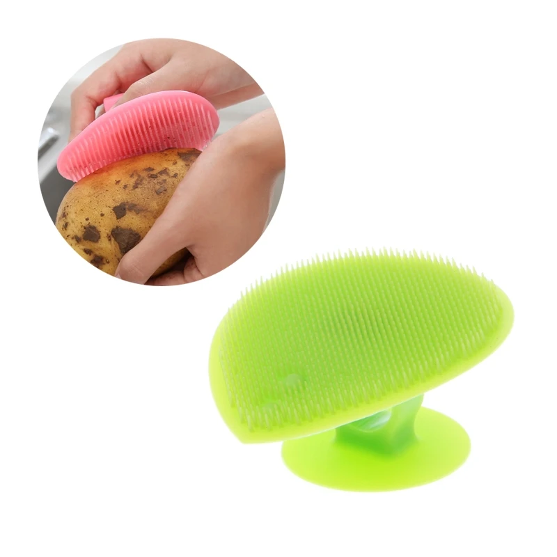 

Fruit Scrubber Vegetable Washer Dish Silicone Brush Washing Brusher Clean Tool