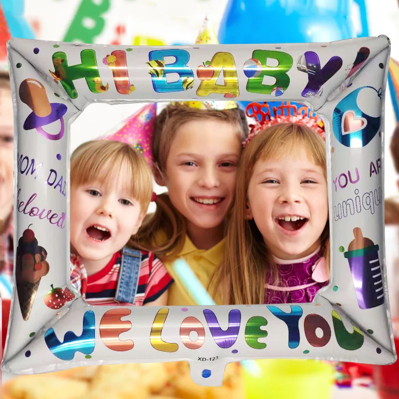 1PC New Style Balloon Aluminum Foil balloons Photo Frame balloons Happy Birthday Family Party decoration baby Shower Kid