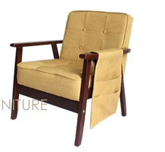 Минималистический современный дизайн, твердый деревянный тканевый мягкий диван для гостиной, деревянный диван с подушкой, простой маленький комнатный диван - Цвет: Walnut Yellow