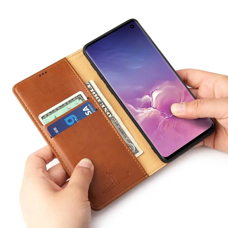 

Case For Sumsung Galaxy S10 Plus S10e Luxury Leather Flip Funda Etui carcasa Wallet Phone Full Cover accessories shell coque bag