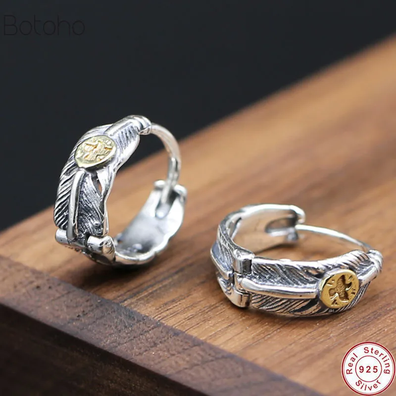 

Curved Feathers Earrings new 925 sterling silver jewelry bohemia thomas style fashion for women earrings hyperbole ethnic silver