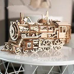Производитель прямые продажи как горячие торты Взрывные модели деревянный локомотив 3D стереопазл деревянный процесс шестерни Drive