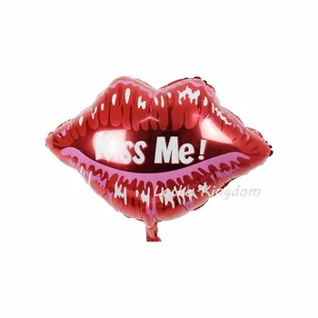 

KUWANLE 50pcs/lot Sexy Red Lips Shape Balloons Kiss Me Red Lips Foil Balloons Valentine's Day Wedding Party Supplies Decoration