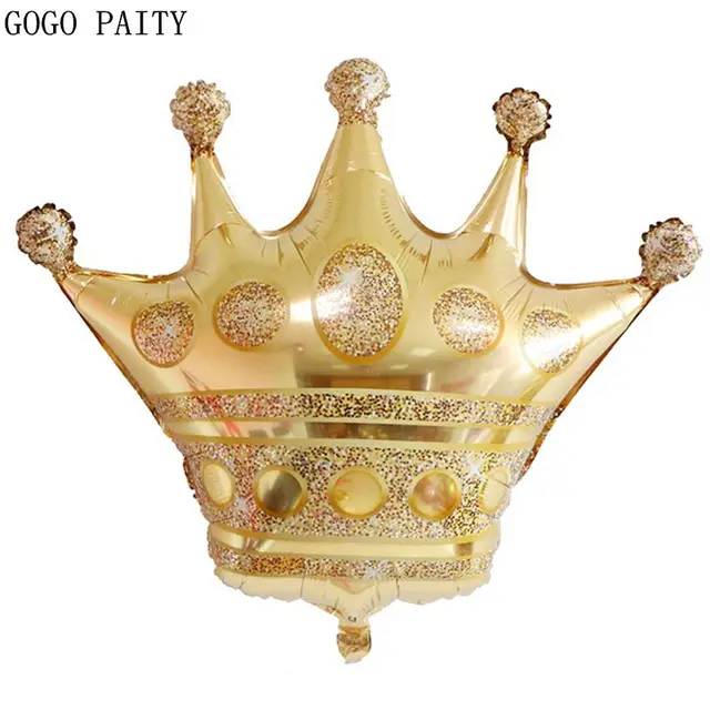GOGO PAITY New Golden Crown Shaped Aluminum Balloons Girl Birthday Party Decoration Decorative Toy Balloons