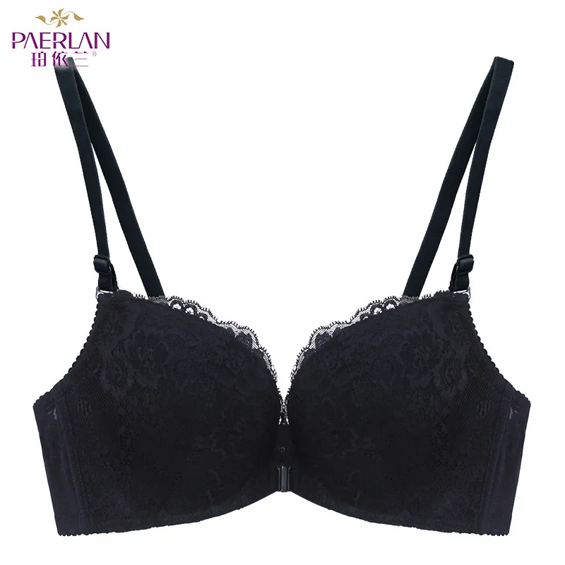 

PAERLAN Bra for women's sexy underwear super push high front closed bra lace front buckle closed without rim underwear