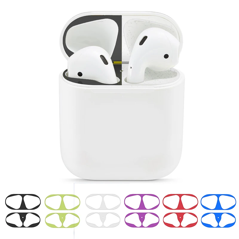 

sale Metal Dust Guard sticker for Apple AirPods 2 Case Cover Dust-proof Protective Sticker Skin Protector AirPods Accessories