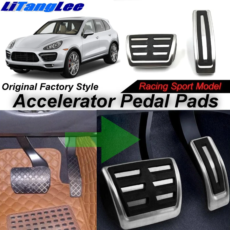 

LitangLee Car Accelerator Pedal Pad Cover Sport Racing For Porsche Cayenne 92A E2 2011~2017 AT Foot Throttle Pedal Cover