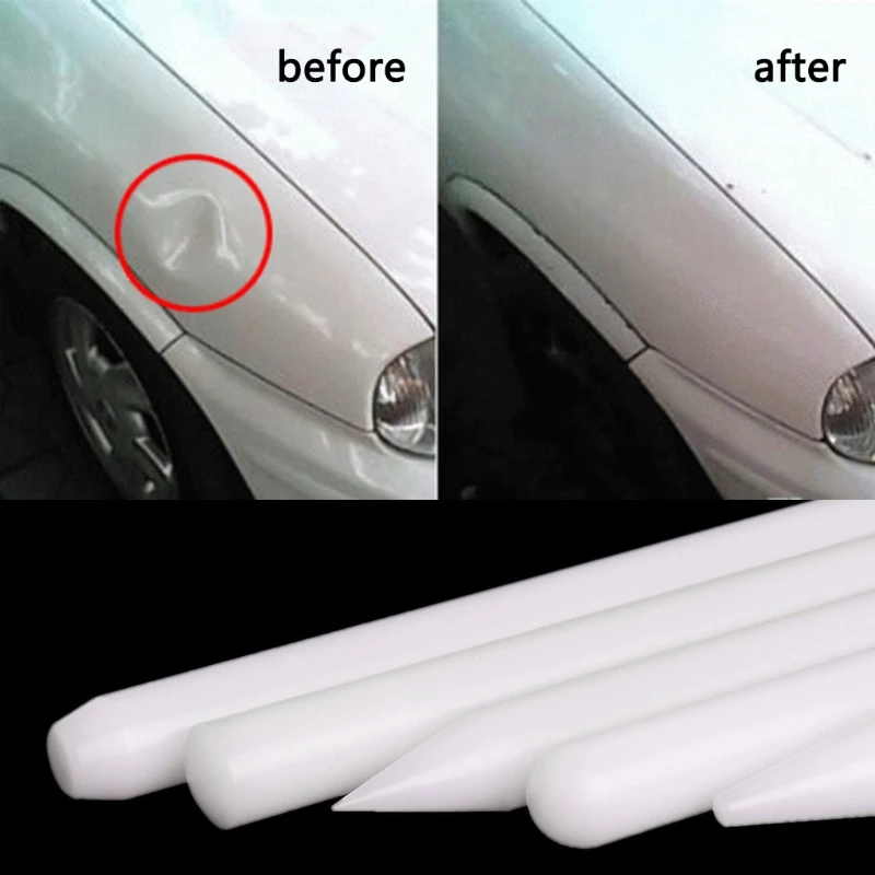 

5Pcs White Nylon Pen Knock Down Auto Car Paintless Dent Repair Hand Tool Kit Setqiang