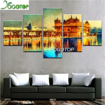 

YOGOTOP DIY Diamond Painting Cross Stitch Kits Full Embroidery 5D Square Drill Mosaic Home Decor Islamic mosque water 5pcs ML541