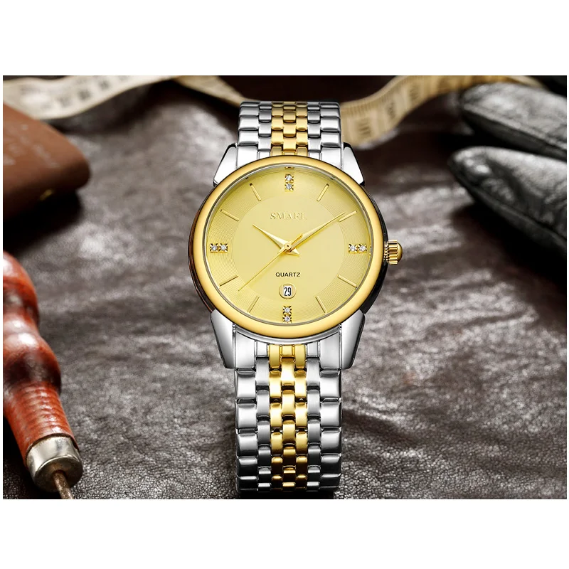 Мужские модные повседневные кварцевые наручные часы SMAEL большие мужские часы настоящие Цифровые Спортивные Повседневные серебристые золотые 9026 мужские часы водонепроницаемые