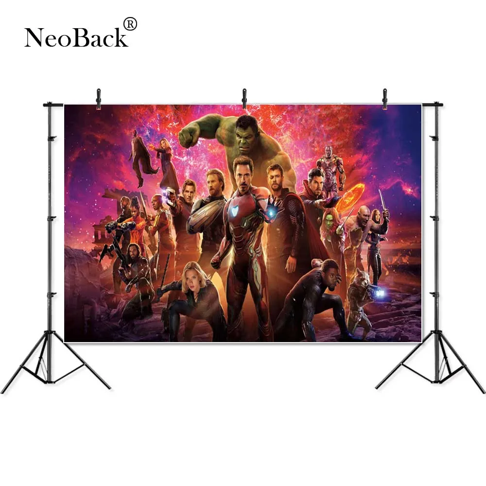 

Thin Vinyl Avengers Super Hero Thanos Captain America Spiderman Planet Custom Photo Studio Backdrop Background