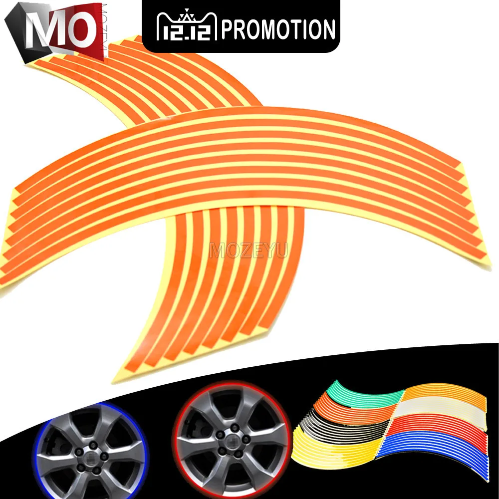 

16 Strips Reflective Motorcycle Moto Motorcycle Wheel Hub Tire Sticker For SUZUKI GSX750 GSX1000 GSX1250 GSX1400 GSX650F GSXR