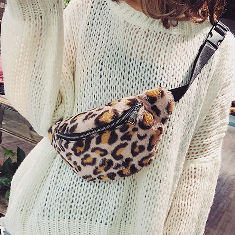 

Women Waist Packs Fashion Leopard Mobile Phone Waist Bag Multi-functional Autumn And Winter Lady Waist Packs Popular Chest Bag