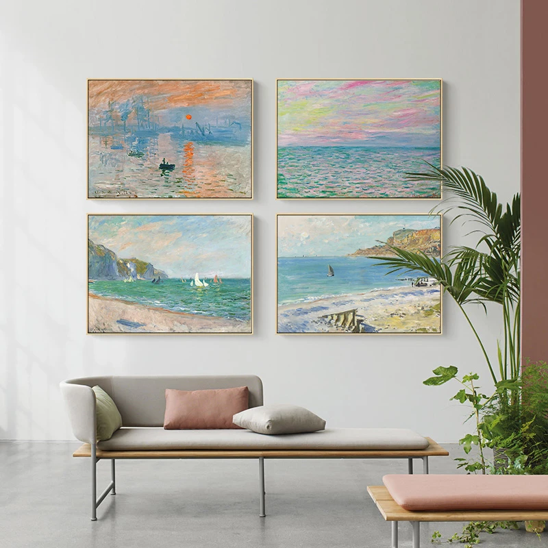 モダンな抽象的な風景の壁アート有名なモネキャンバス絵画北欧のポスタープリント壁の写真リビングルームの家の装飾 Painting Calligraphy Aliexpress