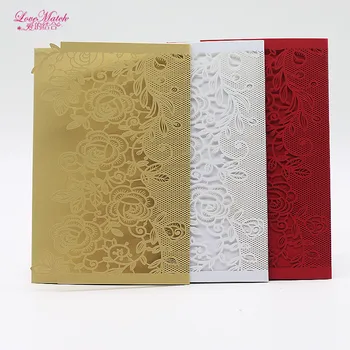 

10sets Laser Cut Wedding invitations Card Wedding Favors And Gifts Tri-folding Type Wedding Decoration Party Favors