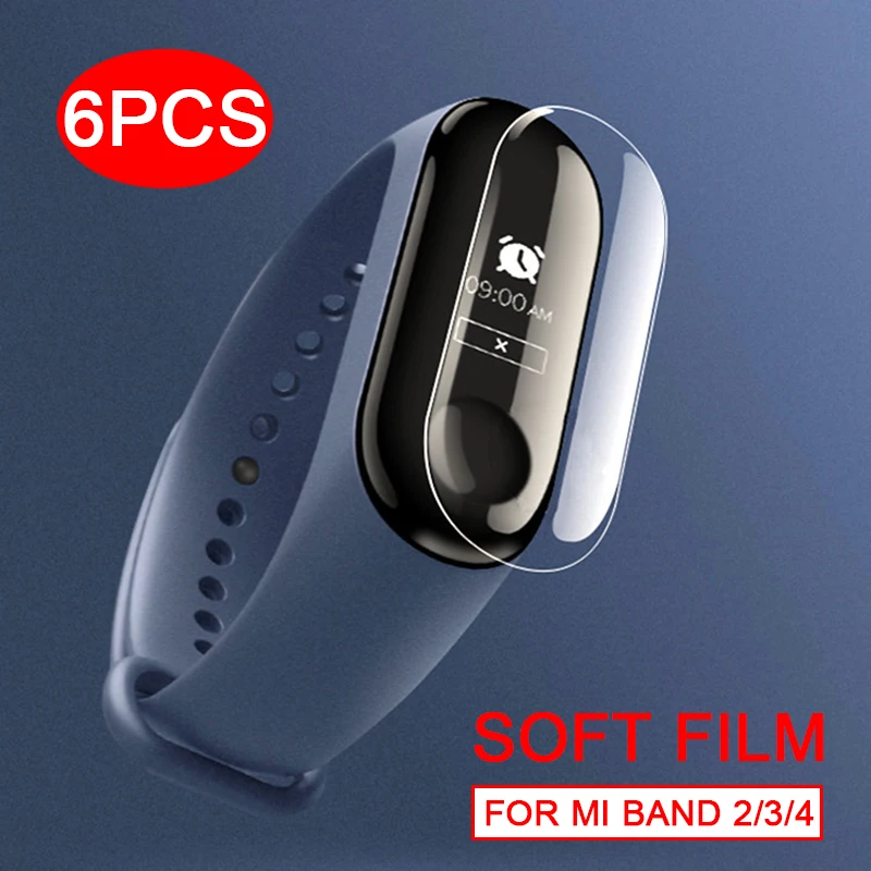 6 шт. защитная пленка для Xiaomi Mi Band 4 3 2 Xiomi band2 band3 band4 M4 M3 M2 | Электроника