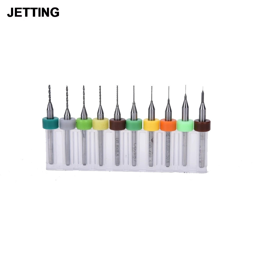 10Pc Drillpro Micro Drill Bit Tool 0.1mm-1mm PCB CNC Print Engraving Mill Cutter