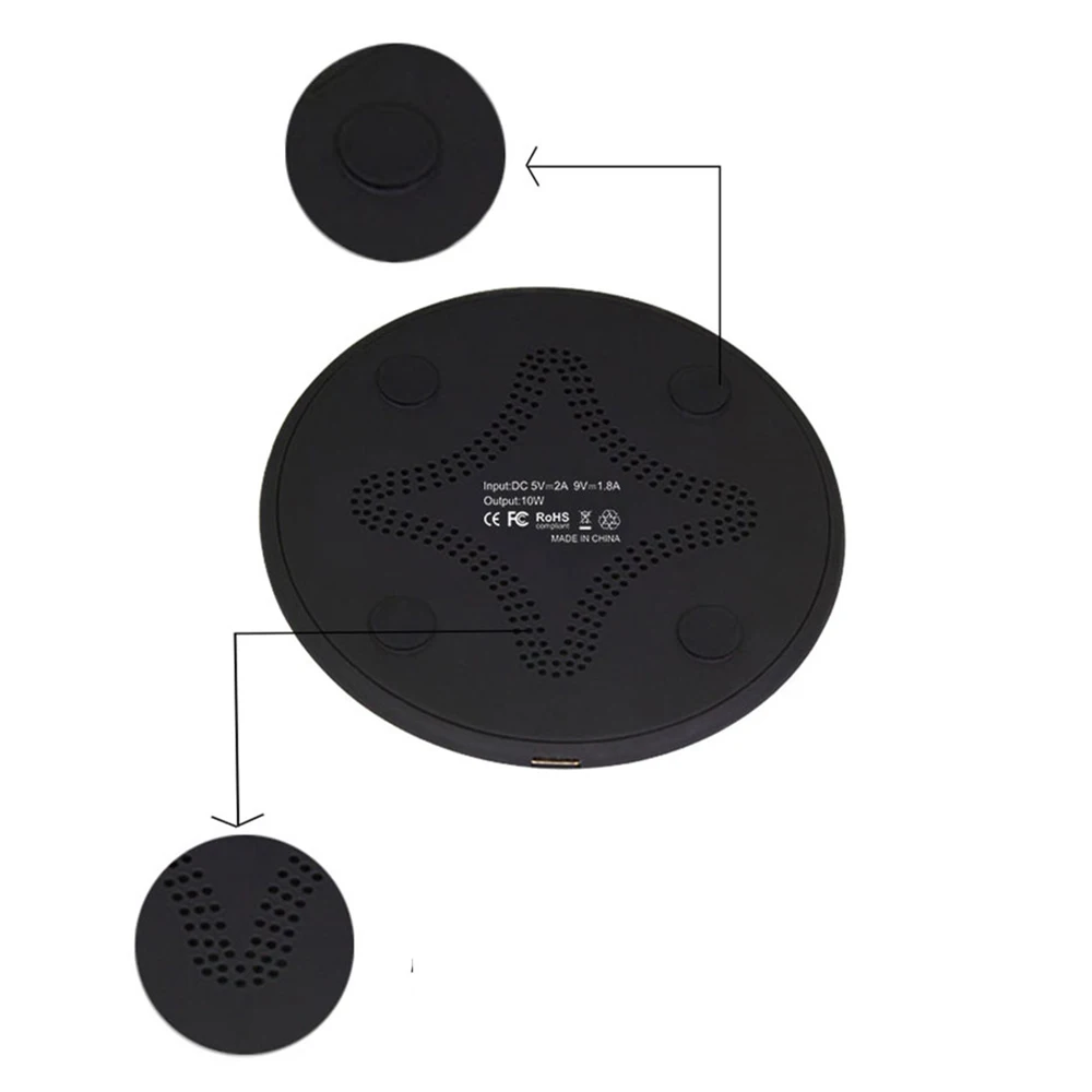 Portable 10W Ultrathin Wireless Charging Fast Charger Base General Wireless Charging Stand Compatible For IPhone For Samsung