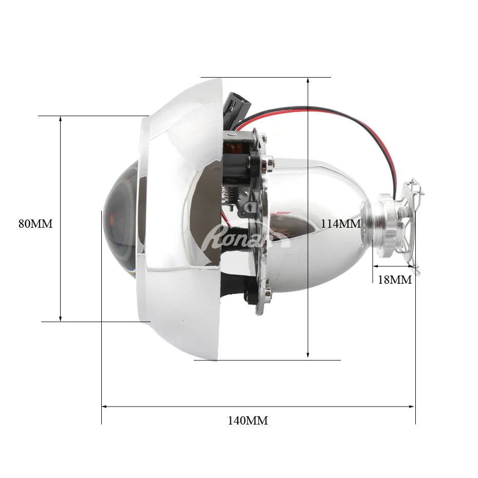 RONAN 2,5 дюймов би-ксенон HID проектор фары объектив 8,1 7,1 8,0 радужные кожухи переходное кольцо автомобильный налобный фонарь H1 H4 H7 автомобильный Стайлинг
