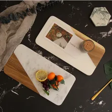 Скандинавский минималистичный коврик из натурального мрамора, Западный коврик, плоская тарелка, поднос для суши, ювелирный поднос, два цвета