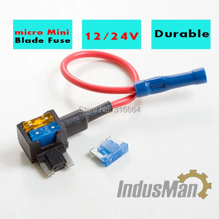 

2 pcs micro Add A Circuit Fuse Tap Piggy Back Standard Blade Fuse Holder ATO ATC 12v 24v