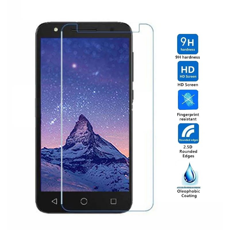 

2PCS Tempered glass For Alcatel U5 HD 5047 U3 3G Glass Screen Protector For Alcatel One Touch X1 OT-7053D 7053D A5 LED OT5085D