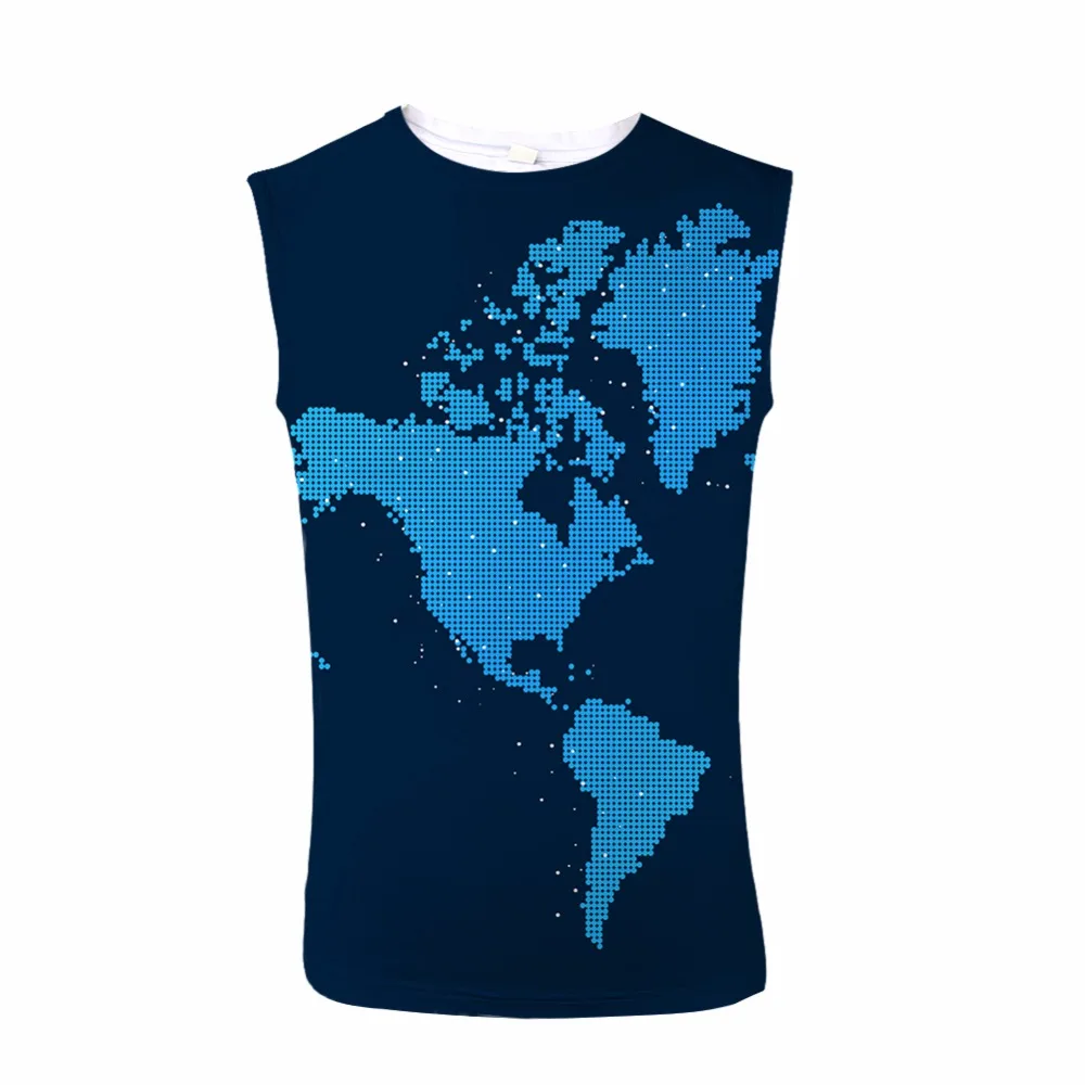 

FORUDESIGNS Tomboy Tank Top 3D Map Design Print t Men Shirt Sleeveless Tee Bodybuilding Stringer Male Streetwear Crew Neck XXL