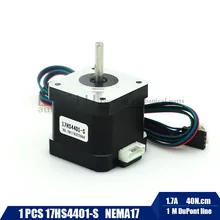 Free shipping 1PCS Nema17 Stepper Motor 42 motor Nema 17 motor 42BYGH 1.7A (17HS4401-S) motor 4-lead for 3D printer