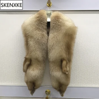 

Full Pelt Winter 100% Natural Real Fox Fur Poncho Scarf Women Fox Fur Shawl Lady Luxury High Quality Real Fur Pashmina Scarves