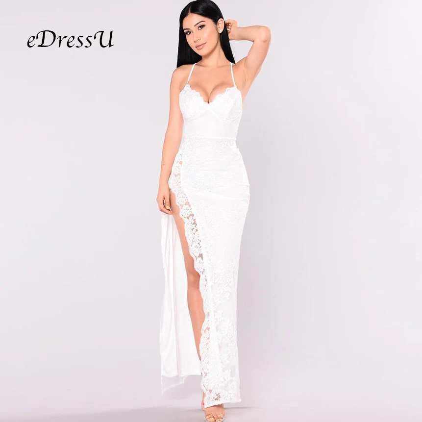 white engagement dress