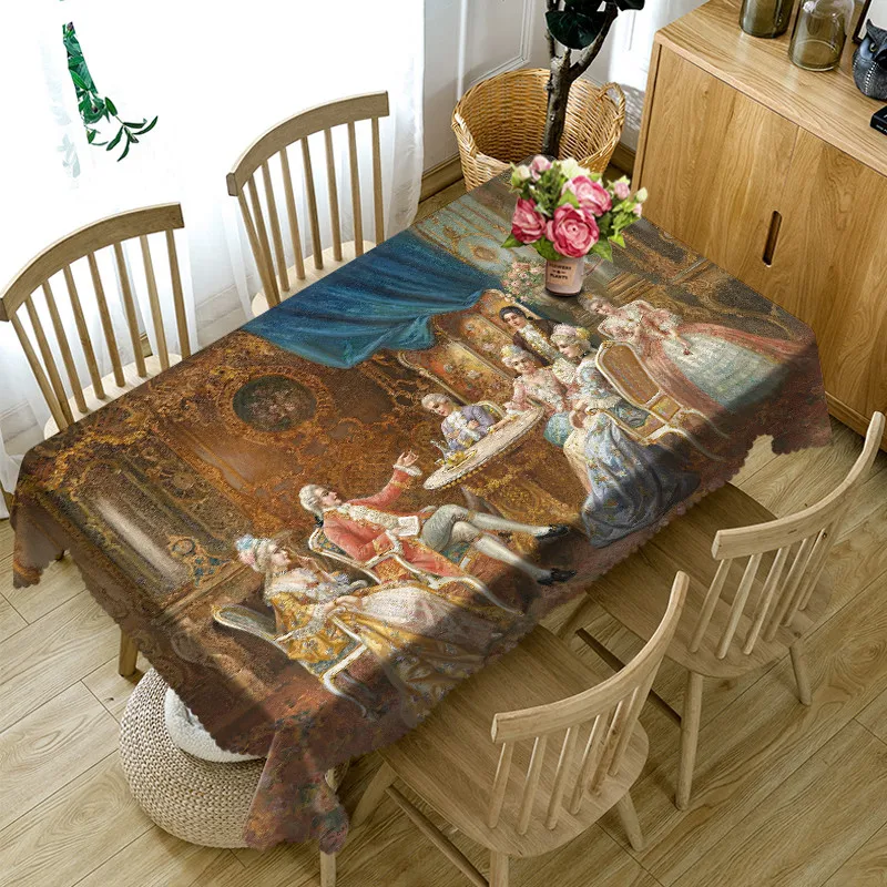 

Royal family Tablecloth European Functional Table Cloth for Picnic Party 3D Tablecloths Rectangular 9 Sizes
