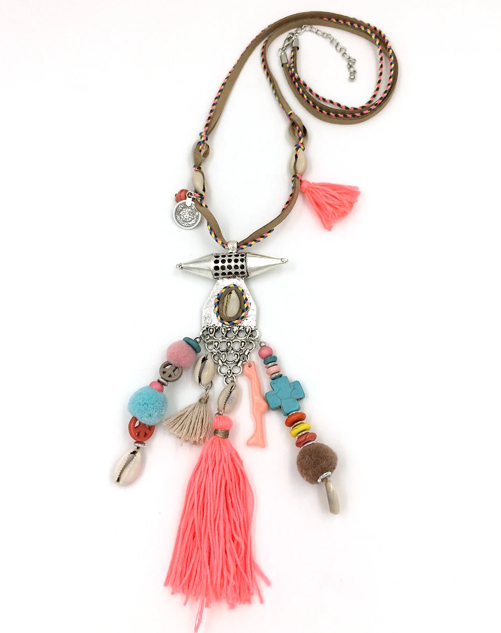 2017 New fashion handmade creative tessal pendents necklace unique boho Bohemia long Necklaces