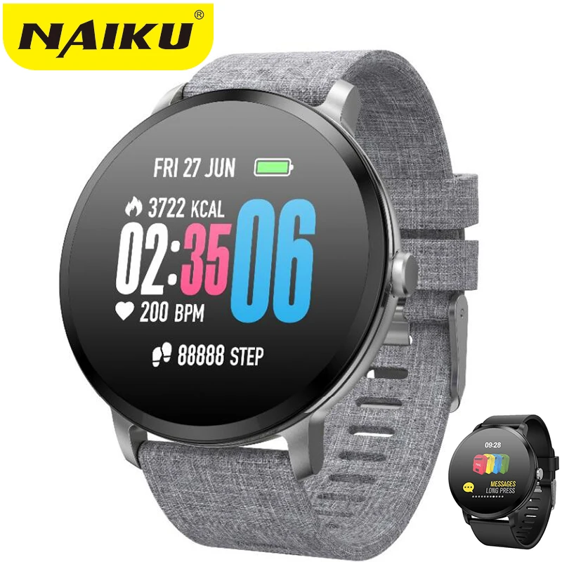 Goedkoop NAIKU V11 Smart horloge IP67 waterdicht Gehard glas Activiteit Fitness tracker hartslagmeter RAND Mannen vrouwen smartwatch