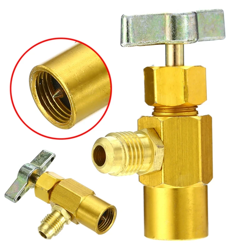 

1/4 Sae M14 Thread Adapter R-134A Automotive Air Conditioner Refrigerant Can Dispensing Bottle Tap Opener Valve