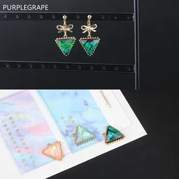 

Alloy DIY earrings hand made material necklace pendant accessories set gold foil triangle pearl light 10 pieces
