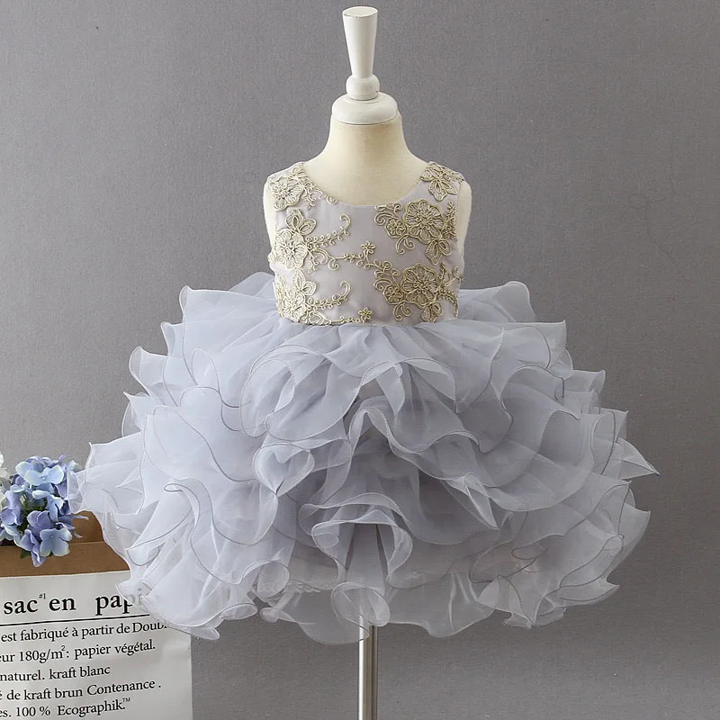 

New style baby anniversary birthday party banquet embroidered dress flower girl Princess first dance performance dress