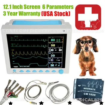 

US Seller, Vet Veterinary Patient Monitor 6 Parameter,ECG,NIBP,PR,Spo2,Temp,Resp CMS8000 VET