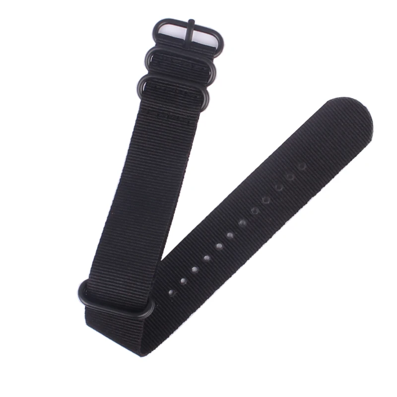 

1PCS NATO Black nylon straps 20mm 22mm 24mm Heavy duty Nylon Watch band strap For zulu watch strap Black ring buckle
