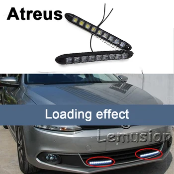 

Atreus 2pcs 9 LED For VW polo passat b5 b6 Mazda 3 6 cx-5 Toyota corolla Ford focus 2 Car Daytime Running Lights DRL Lamp LED