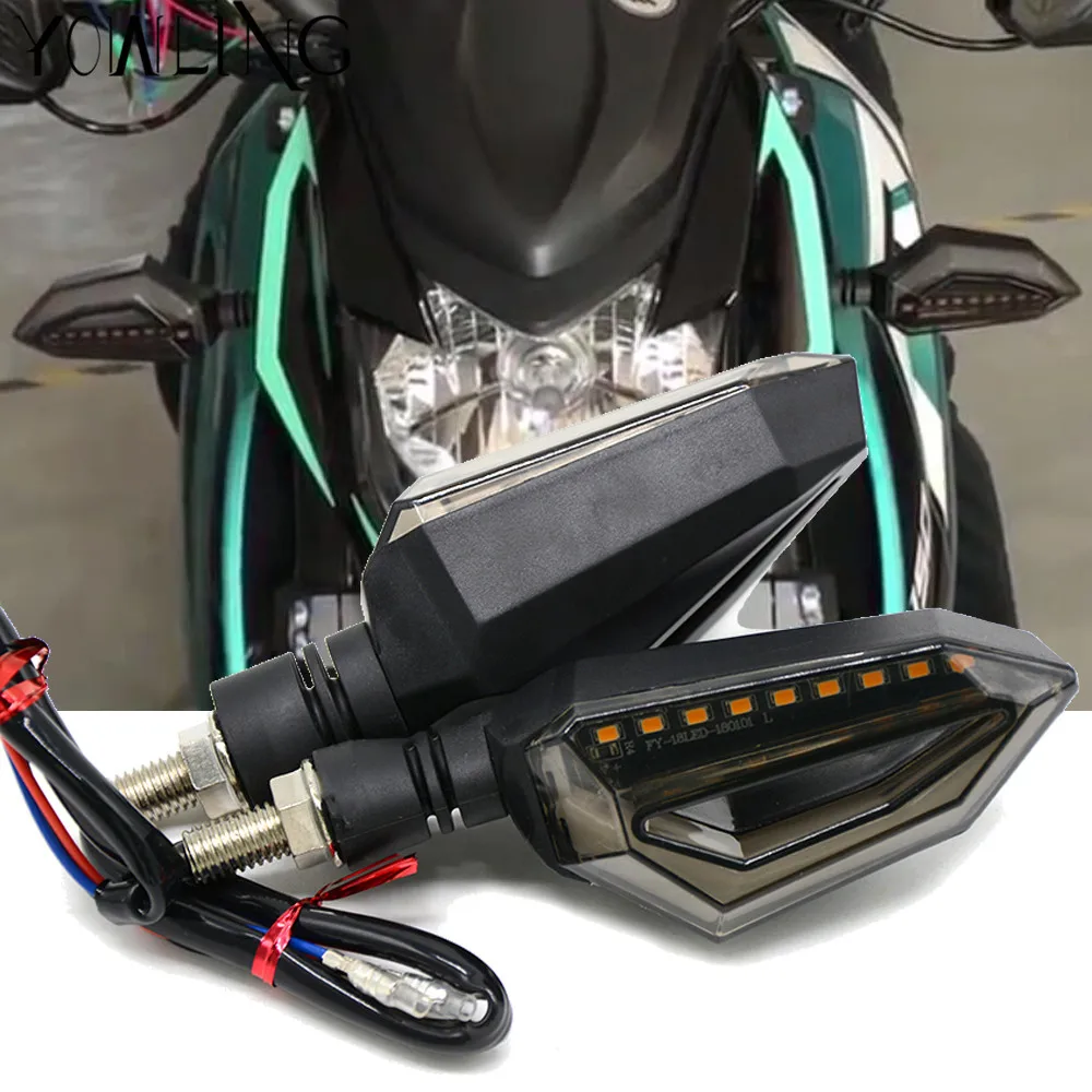 Motorcycle Turn Signals LED Lights Flowing Water Flicker Flashers